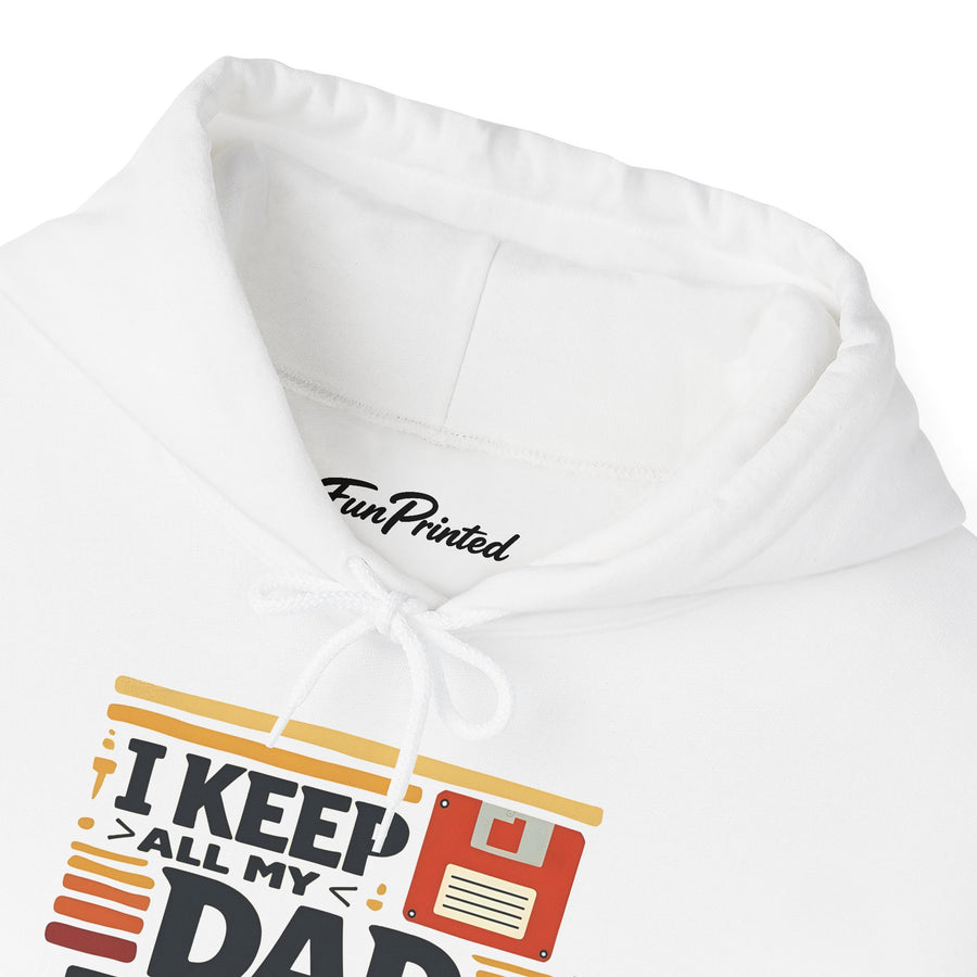 I Keep All My Dad Jokes in a Dad-A-Base – Funny Retro Father’s Day Gift Hoodie