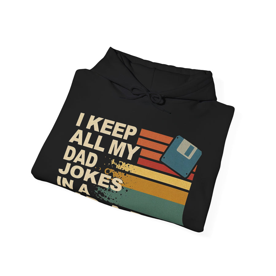 I Keep All My Dad Jokes in a Dad-A-Base – Funny Retro Father’s Day Gift Hoodie