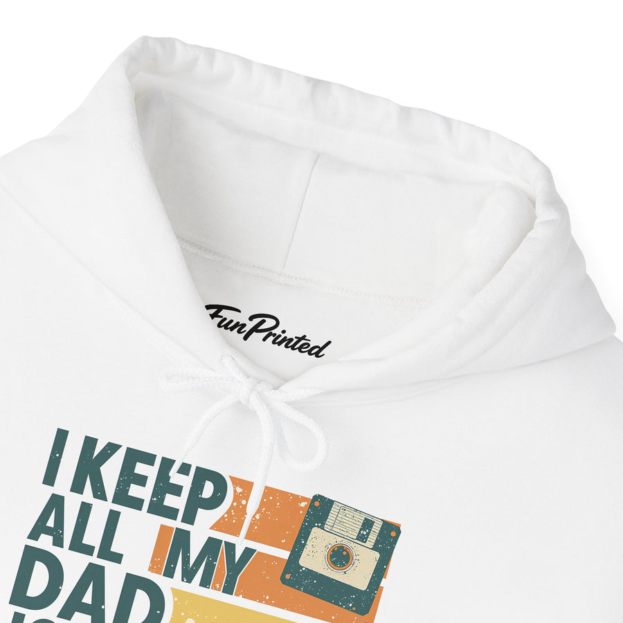 I Keep All My Dad Jokes in a Dad-A-Base – Funny Retro Father’s Day Gift Hoodie