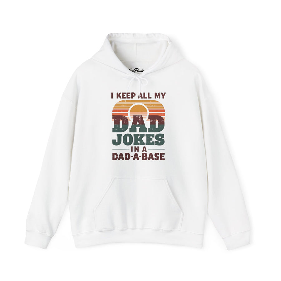 I Keep All My Dad Jokes in a Dad-A-Base – Funny Retro Father’s Day Gift Hoodie